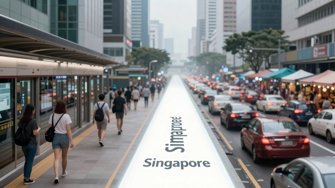 Контраст между упорядоченным транспортом Сингапура и хаотичным городом за пределами